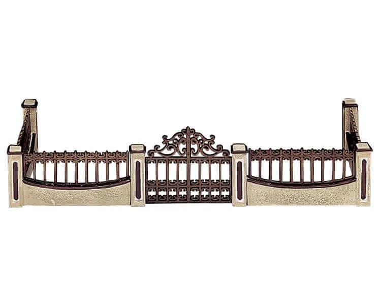 lemax-iron-gate-and-wall-portail-et-mur-miniature-village image 1