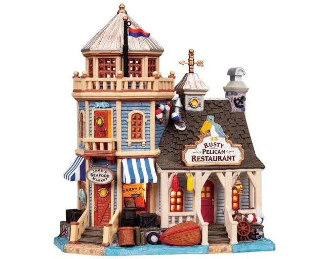 lemax-rusty-pelican-restaurant-market-b-timent-restaurant-miniature-lumineux image 1