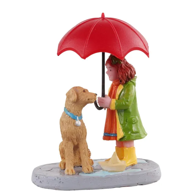 lemax-umbrella-sharing-figurine-caddington-fillette-et-chien-sous-parapluie image 1