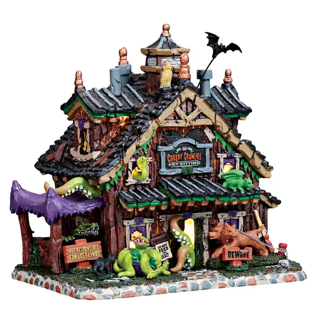 lemax-creepy-crawlies-pet-sitting-maison-lumineuse-spooky-town image 1