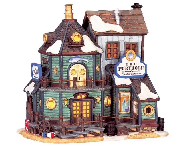 lemax-porthole-seafood-restaurant-village-miniature-lumineux image 1