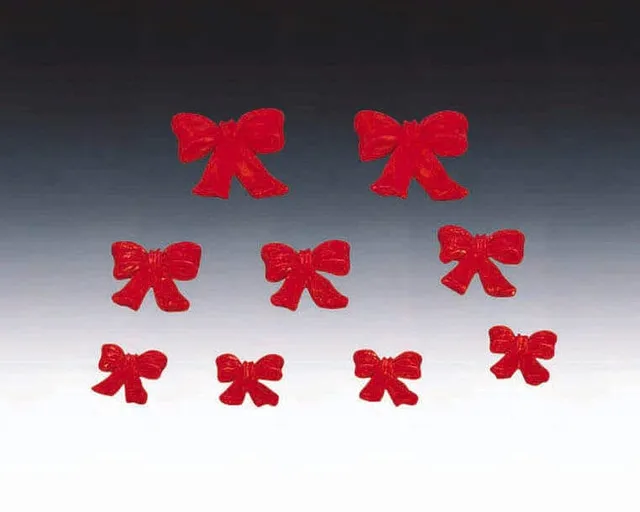 lemax-red-x-mas-bow-set-9-lot-9-mini-n-uds-rouges-no-l image 1