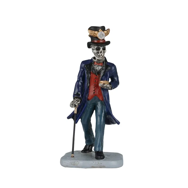 lemax-time-traveler-figurine-squelette-voyageur-spooky-town image 1