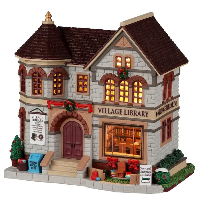 lemax-village-library-b-timent-lumineux-caddington image 1