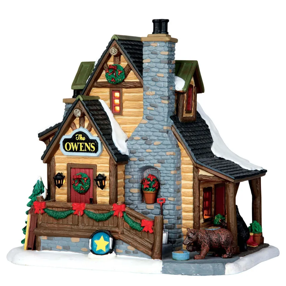 lemax-the-owen-s-cabin-chalet-miniature-lumineux image 1