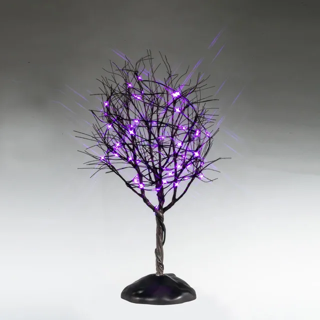 lemax-dry-tree-with-purple-lights-arbre-spooky-town-lumineux-violet image 1