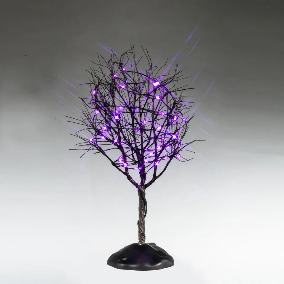 lemax-dry-tree-with-purple-lights-arbre-spooky-town-lumineux-violet image 1