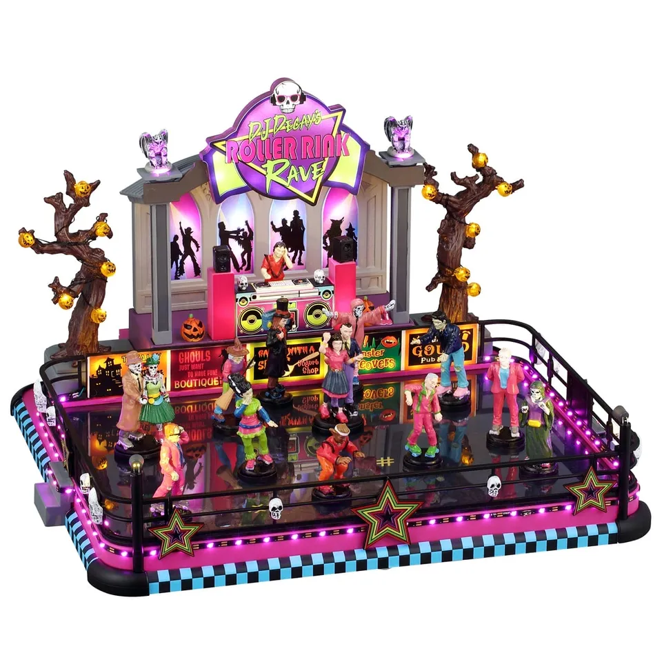 lemax-dj-decay-s-roller-rink-rave-spooky-town-sc-ne-anim-e-son-et-lumi-re image 1