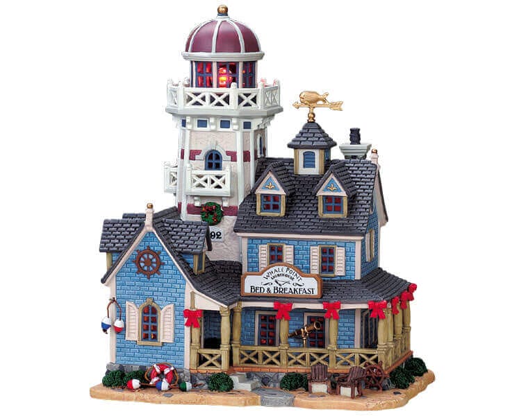 lemax-whale-point-lighthouse-bed-breakfast-phare-miniature-lumineux image 1