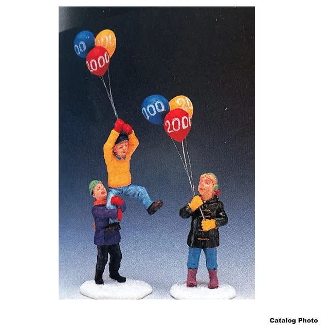 lemax-girl-boys-with-balloons-set-de-2-figurines-miniatures image 1