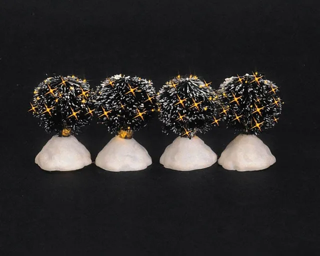 lemax-2-shimmering-round-bristle-tree-lot-de-2-sapins-miniatures-stables image 1