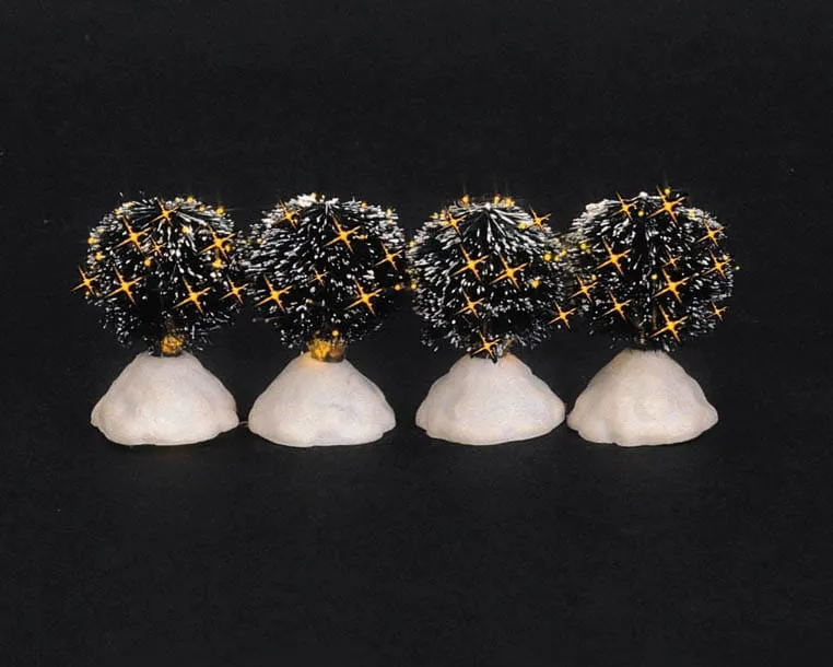 lemax-2-shimmering-round-bristle-tree-lot-de-2-sapins-miniatures-stables image 1