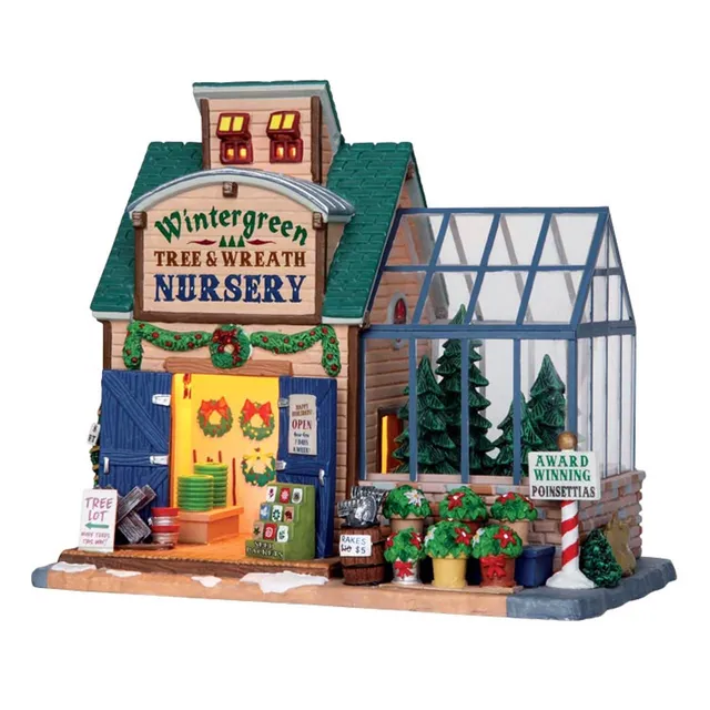 lemax-wintergreen-nursery-p-pini-re-sapins-village-de-no-l-lumineux image 1