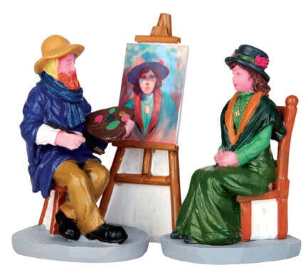 lemax-plein-air-portrait-set-of-3-lot-3-figurines-artistes-village image 1