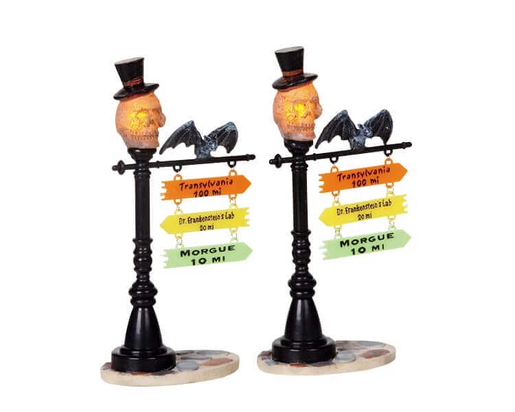 lemax-skull-street-lamp-lampadaire-lumineux-spooky-town-halloween image 2