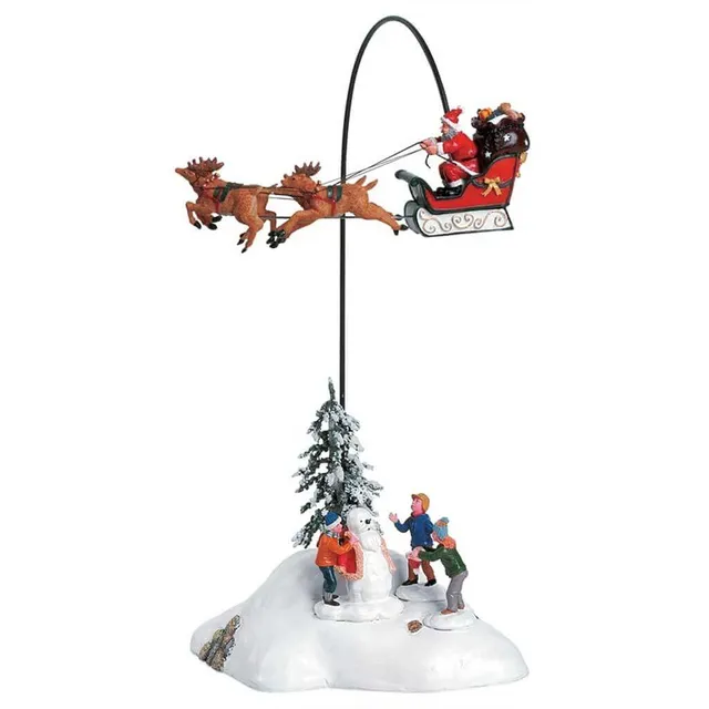 lemax-santa-claus-is-coming-to-town-set-de-4-tra-neau-rotatif image 1