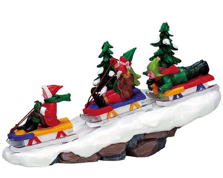 lemax-elf-sledding-party-figurine-lutins-en-luge-de-no-l image 1