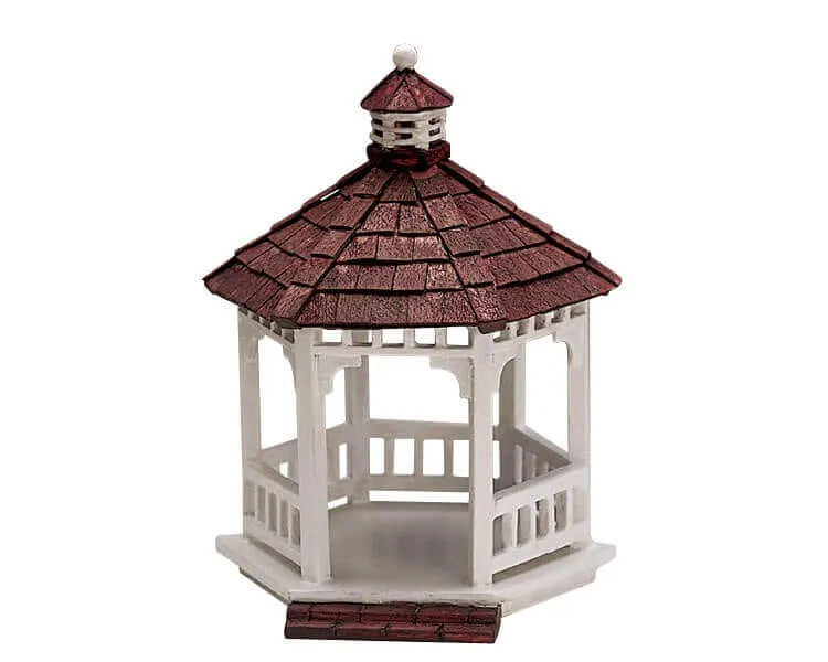 lemax-wooden-gazebo-round-kiosque-rond-en-bois-pour-village-de-no-l image 1