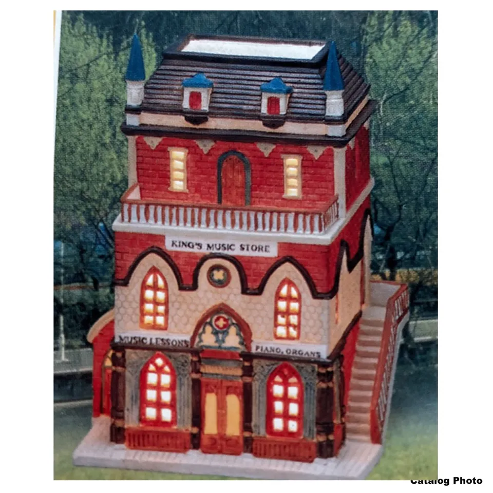 lemax-king-s-music-store-magasin-de-musique-miniature-lumineux image 1