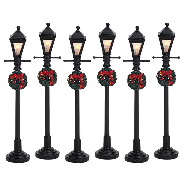 lemax-gas-lantern-street-lamp-set-of-6-lampadaires-miniatures image 1