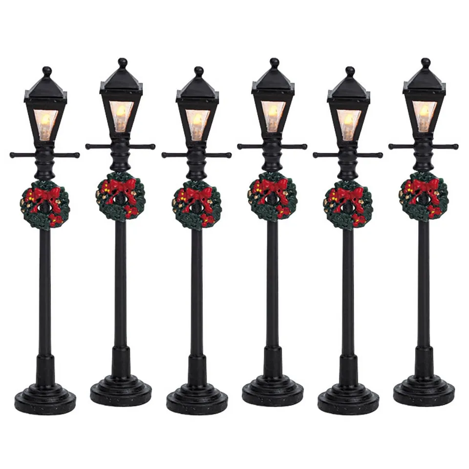 lemax-gas-lantern-street-lamp-set-of-6-lampadaires-miniatures image 1