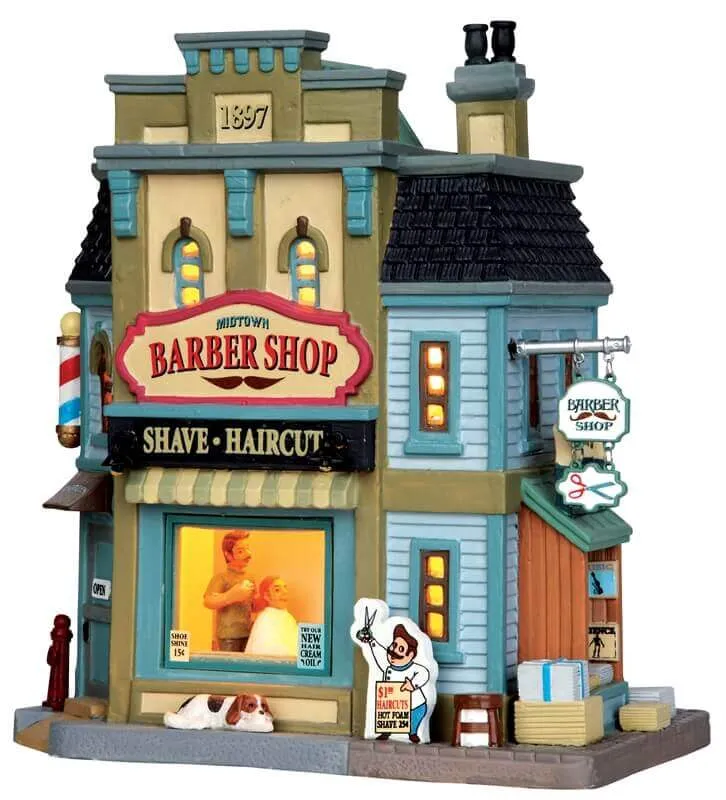 lemax-midtown-barber-shop-boutique-miniature-lumineuse-de-no-l image 1