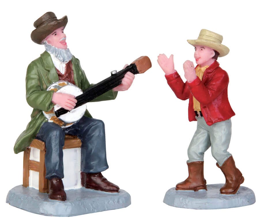lemax-grandpa-s-banjo-set-of-2-figurines-musiciens-miniatures image 1