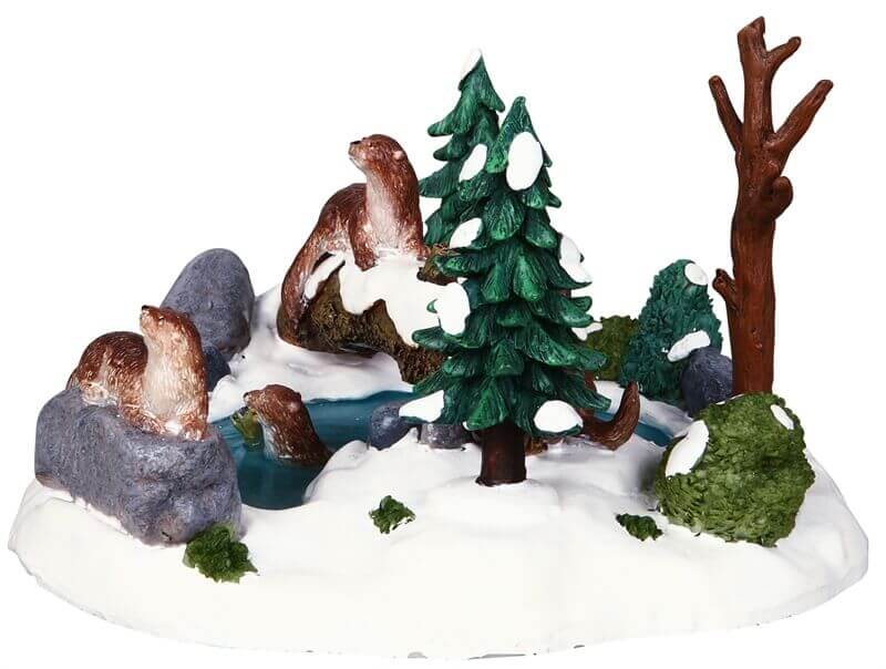 lemax-otters-figurines-loutres-miniatures-village-de-no-l image 3