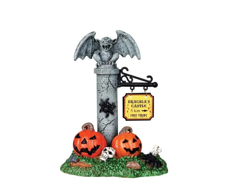 lemax-dracula-s-castle-sign-panneau-ch-teau-de-dracula-spooky-town image 1