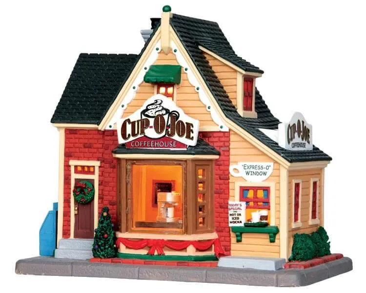 lemax-cup-o-joe-coffeehouse-caf-miniature-lumineux-village-de-no-l image 1