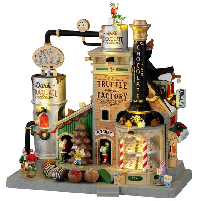 lemax-the-christmas-chocolatier-truffle-factory-fabrique-de-chocolat-anim-e-sant image 1