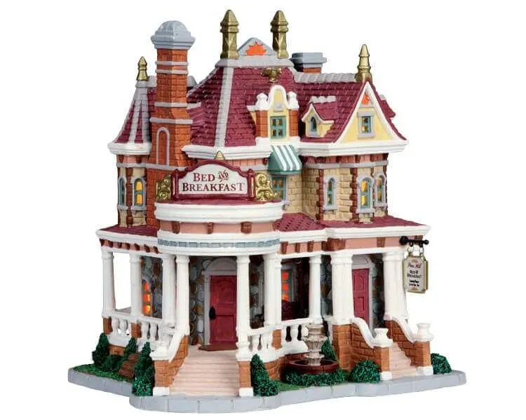 lemax-pine-hill-bed-breakfast-chalet-miniature-lumineux image 1