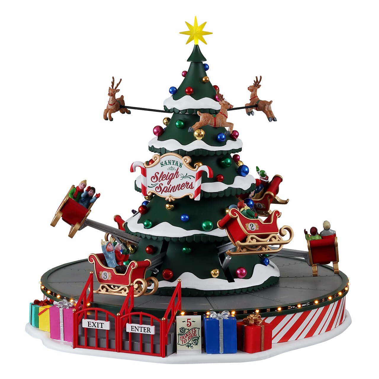 lemax-santa-s-sleigh-spinners-man-ge-sapin-de-no-l-anim-lumineux image 2