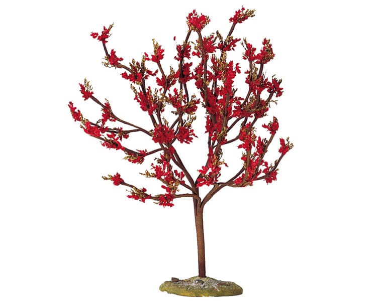 lemax-red-plum-large-sapin-stable-rouge-pour-village-miniature-lumineux image 1