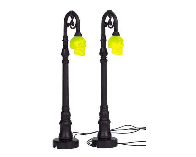 lemax-skull-street-lamp-lampadaire-spooky-town image 1