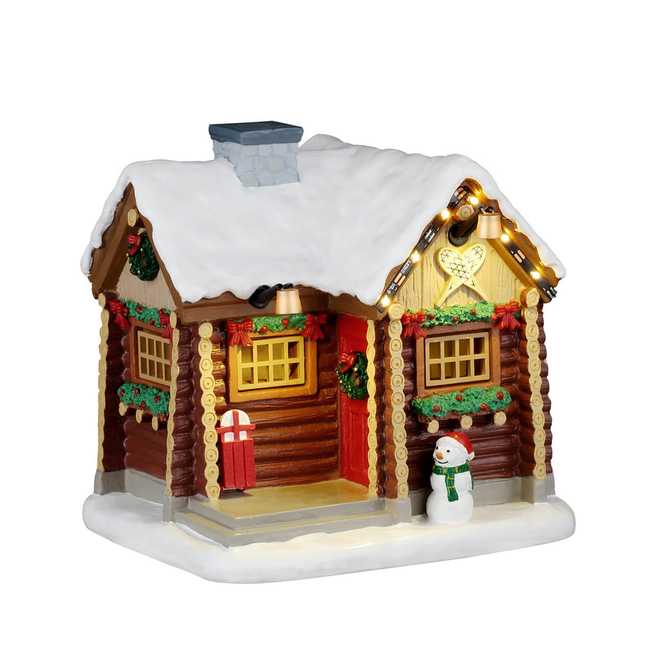lemax-snowshoe-cabin-cabane-lumineuse-de-no-l-vail-village image 1
