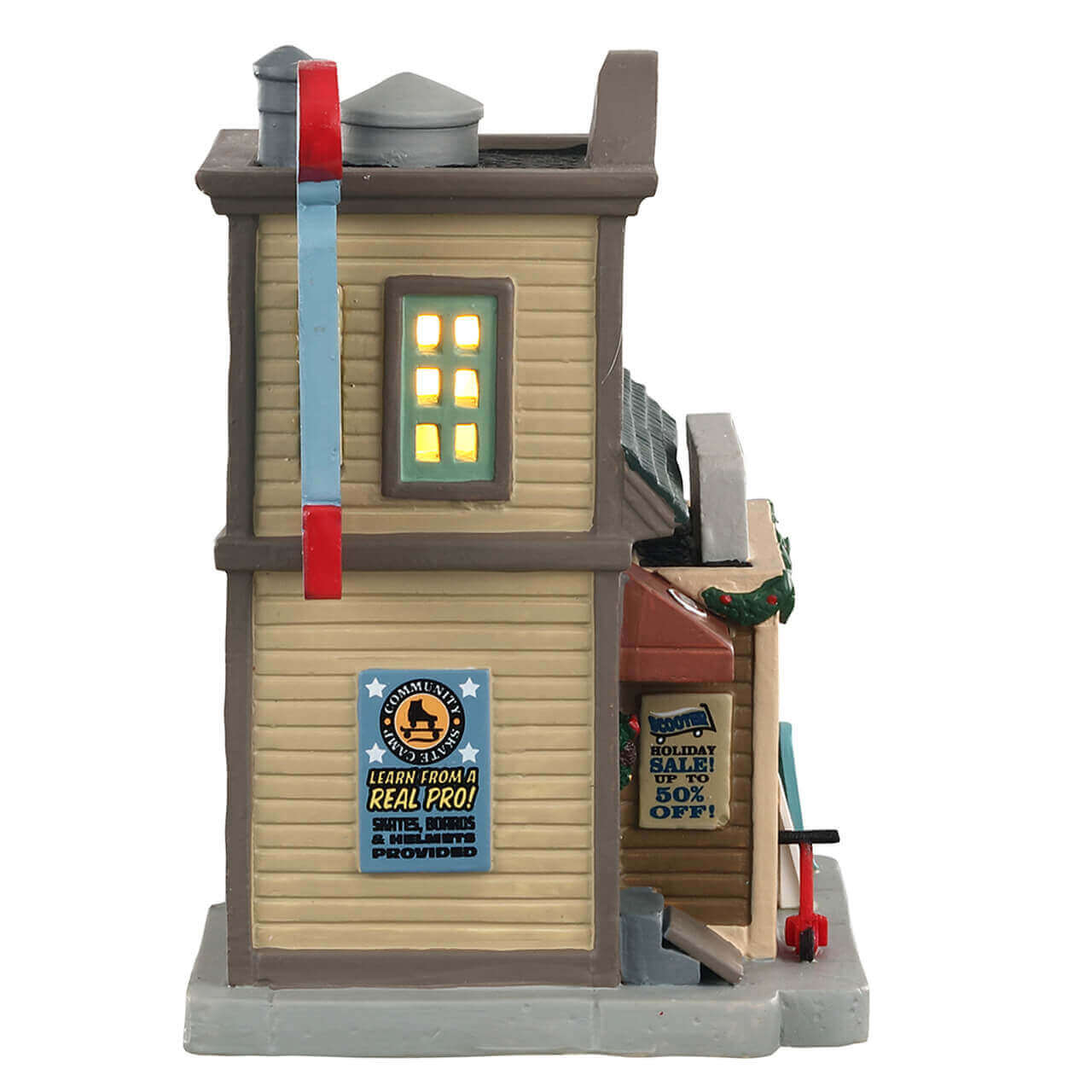 lemax-sam-s-scooter-shop-boutique-lumineuse-village-miniature image 2