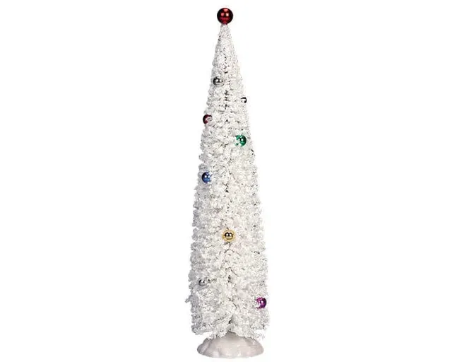 lemax-white-christmas-tree-extra-large-grand-sapin-blanc-stable image 1