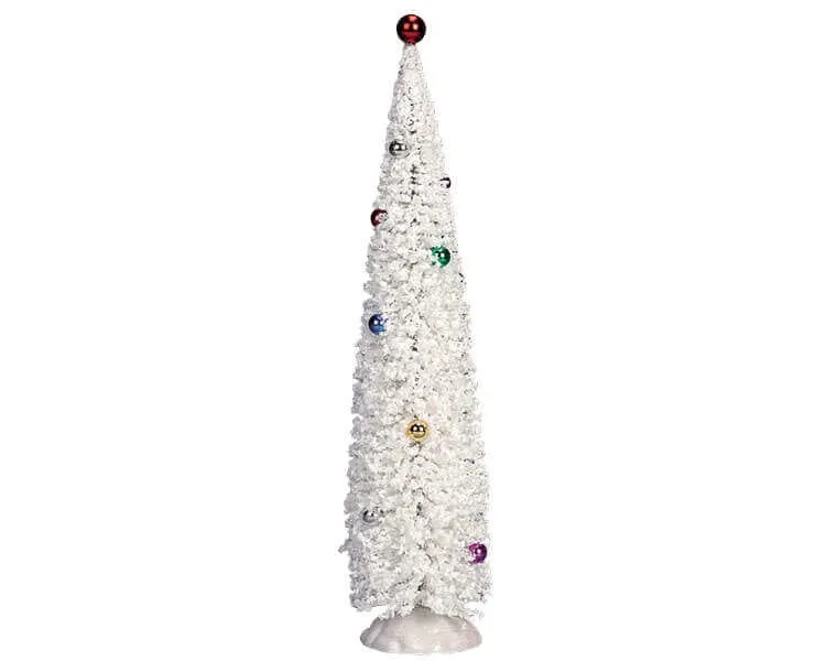 lemax-white-christmas-tree-extra-large-grand-sapin-blanc-stable image 1