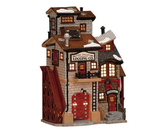 lemax-pine-valley-logging-co-b-timent-scierie-village-miniature-lumineux image 1