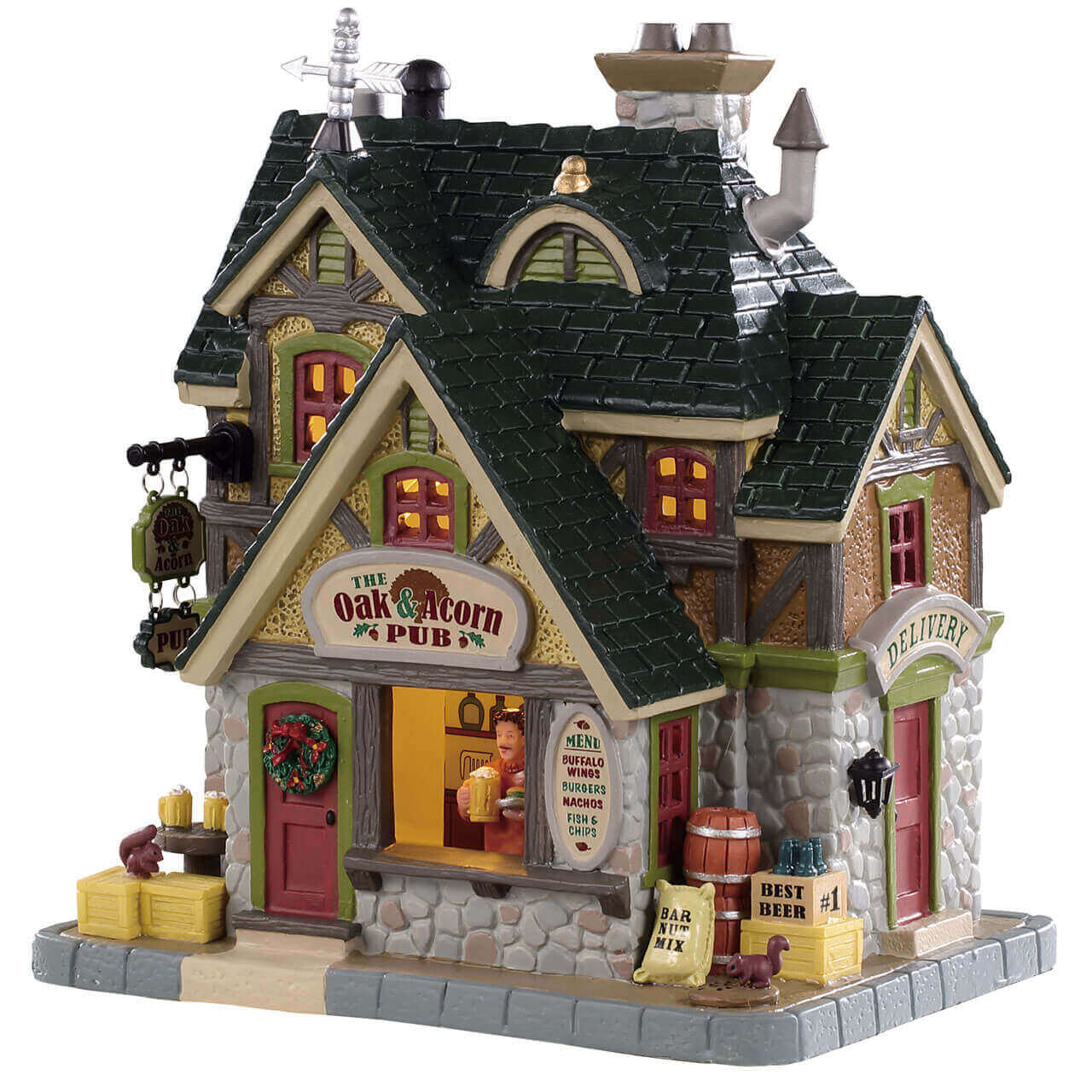 lemax-the-oak-and-acorn-pub-pub-anglais-miniature-lumineux image 1