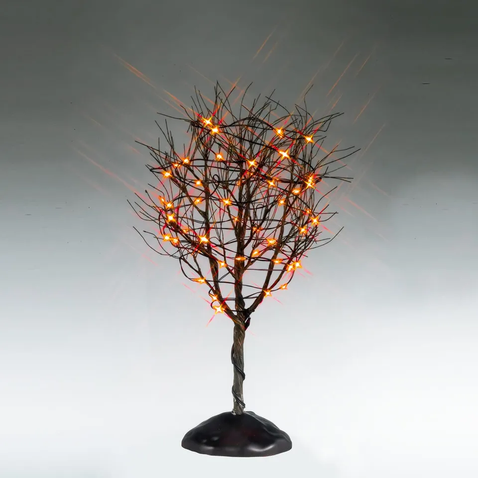 lemax-dry-tree-with-orange-lights-arbre-lumineux-halloween image 1