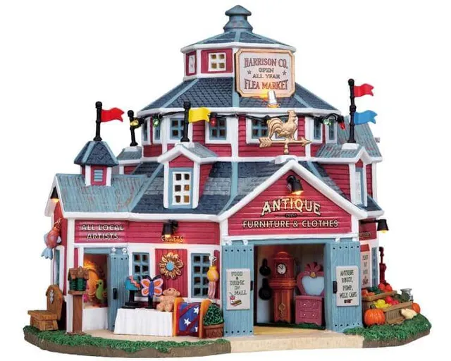 lemax-harrison-co-flea-market-b-timent-march-aux-puces-village-de-no-l image 1