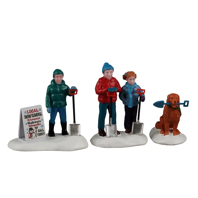 lemax-neighborhood-snow-shovelers-figurines-miniature-d-neigeurs image 1