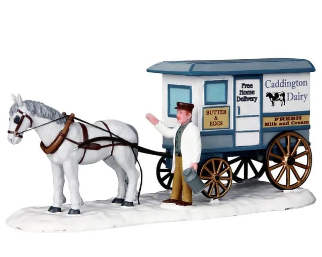 lemax-victorian-milk-wagon-chariot-miniature-victorien image 1