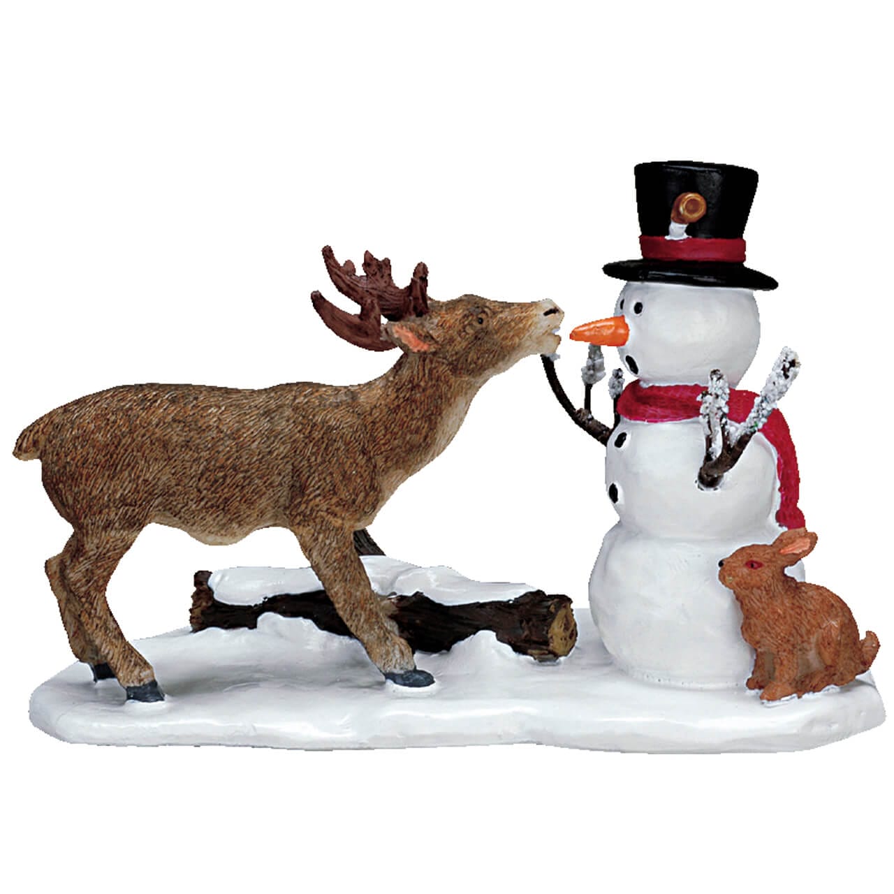 lemax-snack-time-bonhomme-de-neige-cerf-et-lapin-miniature image 1