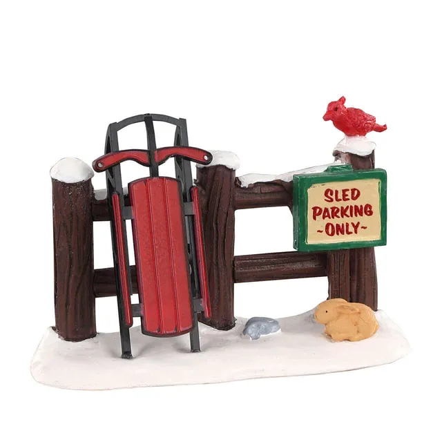 lemax-sled-parking-only-figurine-miniature-village-de-no-l image 1