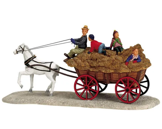 lemax-holiday-hayride-figurine-balade-en-charrette-de-foin image 1