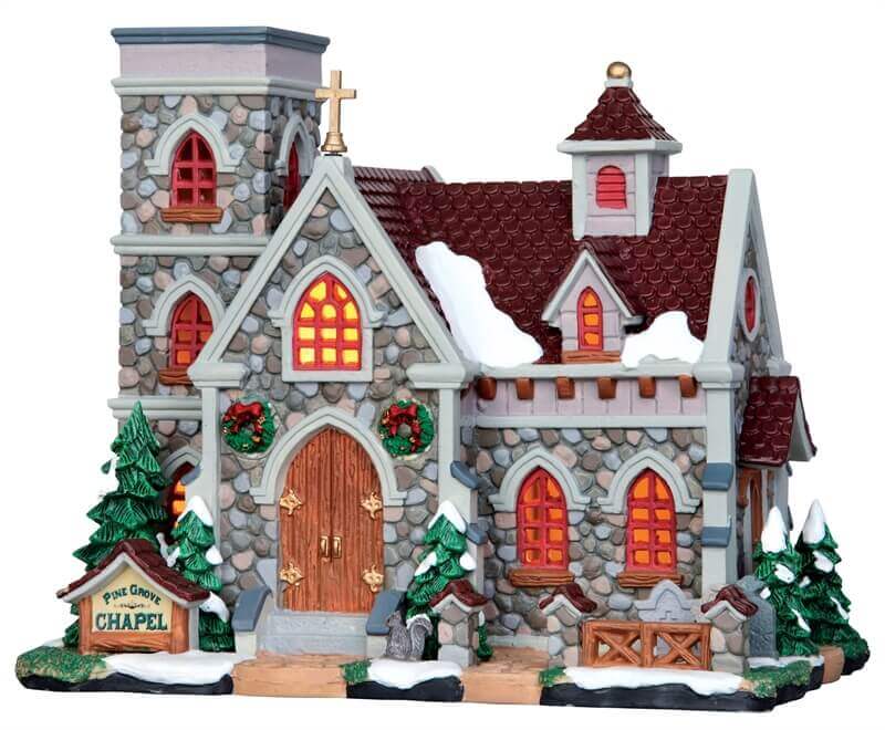 lemax-pine-grove-chapel-glise-lumineuse-village image 1