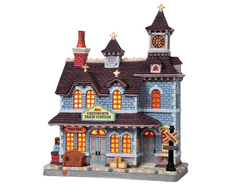 lemax-chatsworth-railroad-station-gare-miniature-lumineuse-village-de-no-l image 4